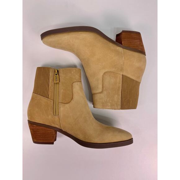 NWT Vionic Shantelle Waterproof Heeled Ankle Booties Wheat Size 7 New with Box - Picture 7 of 9